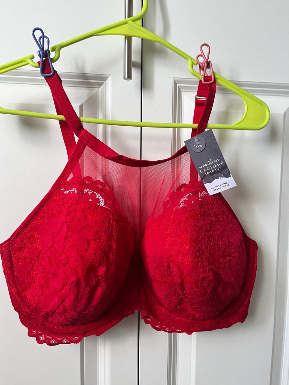 Cacique Red Lace Full Coverage Underwire Bra